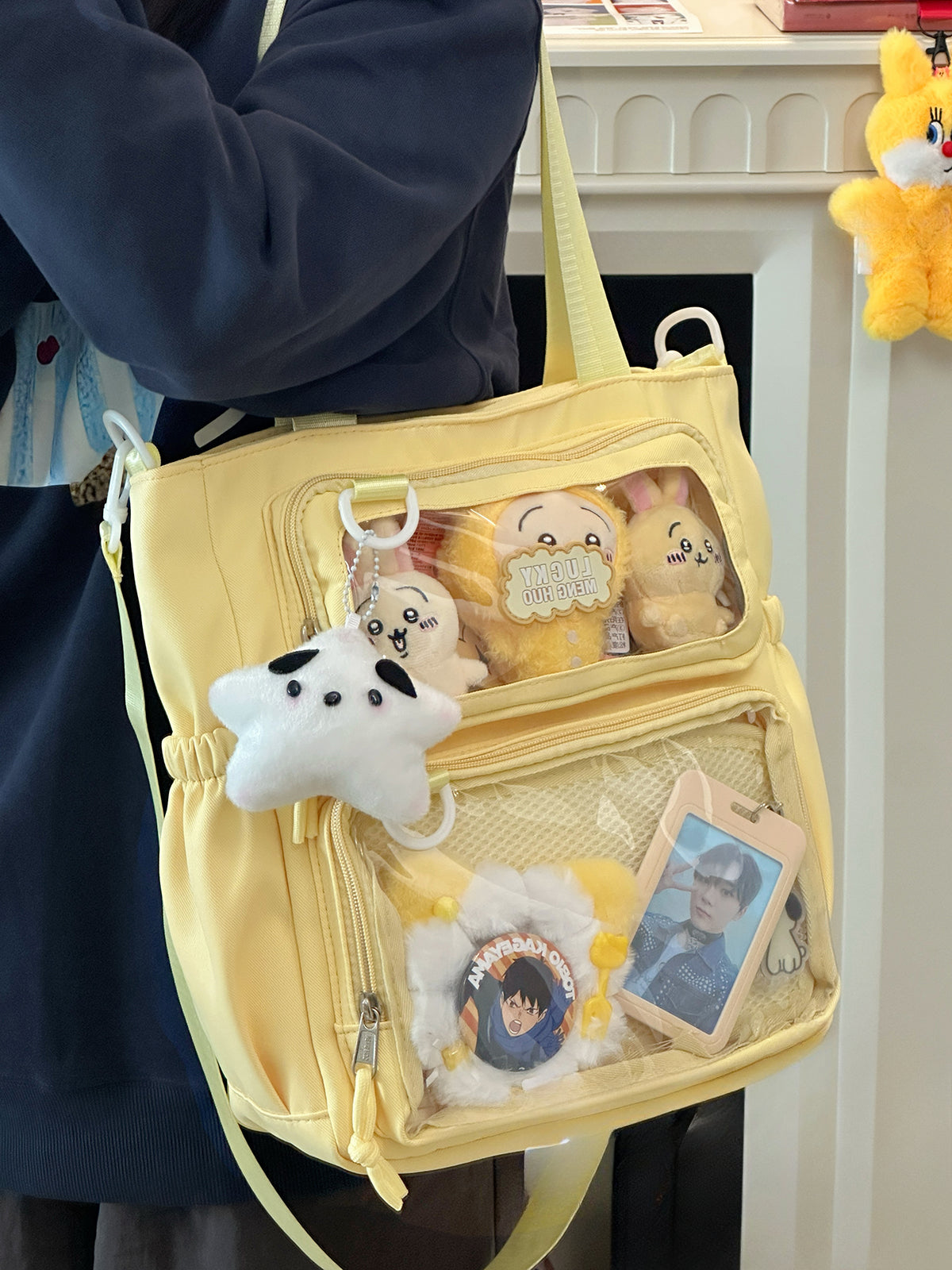 Cute Large Ita Bag – Crossbody/Shoulder School Bag for Badges & Plush Toys