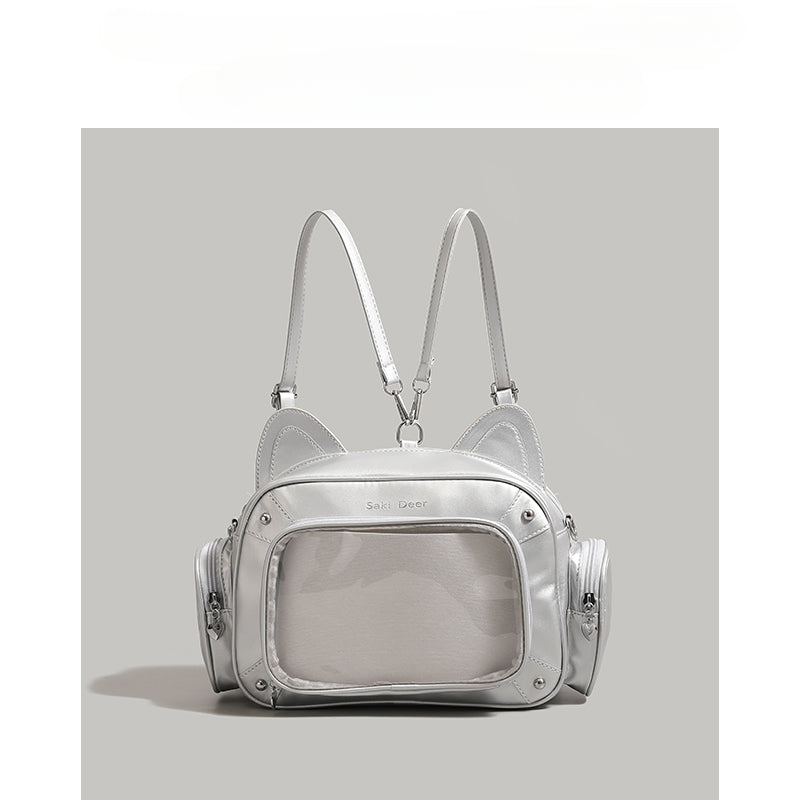 Cute cat two-dimensional comic show women's fashion trend backpack shoulder Itabag