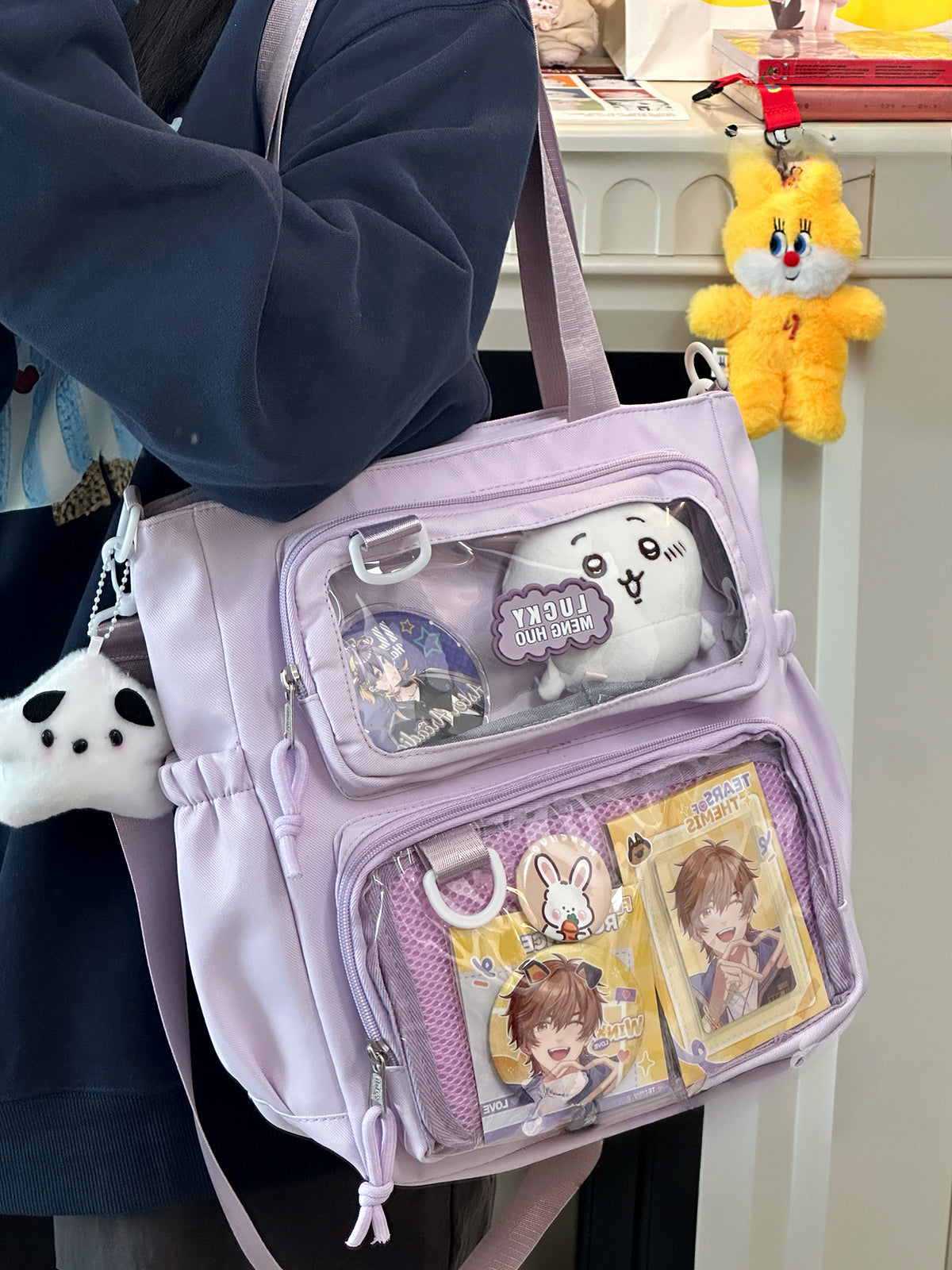 Cute Large Ita Bag – Crossbody/Shoulder School Bag for Badges & Plush Toys