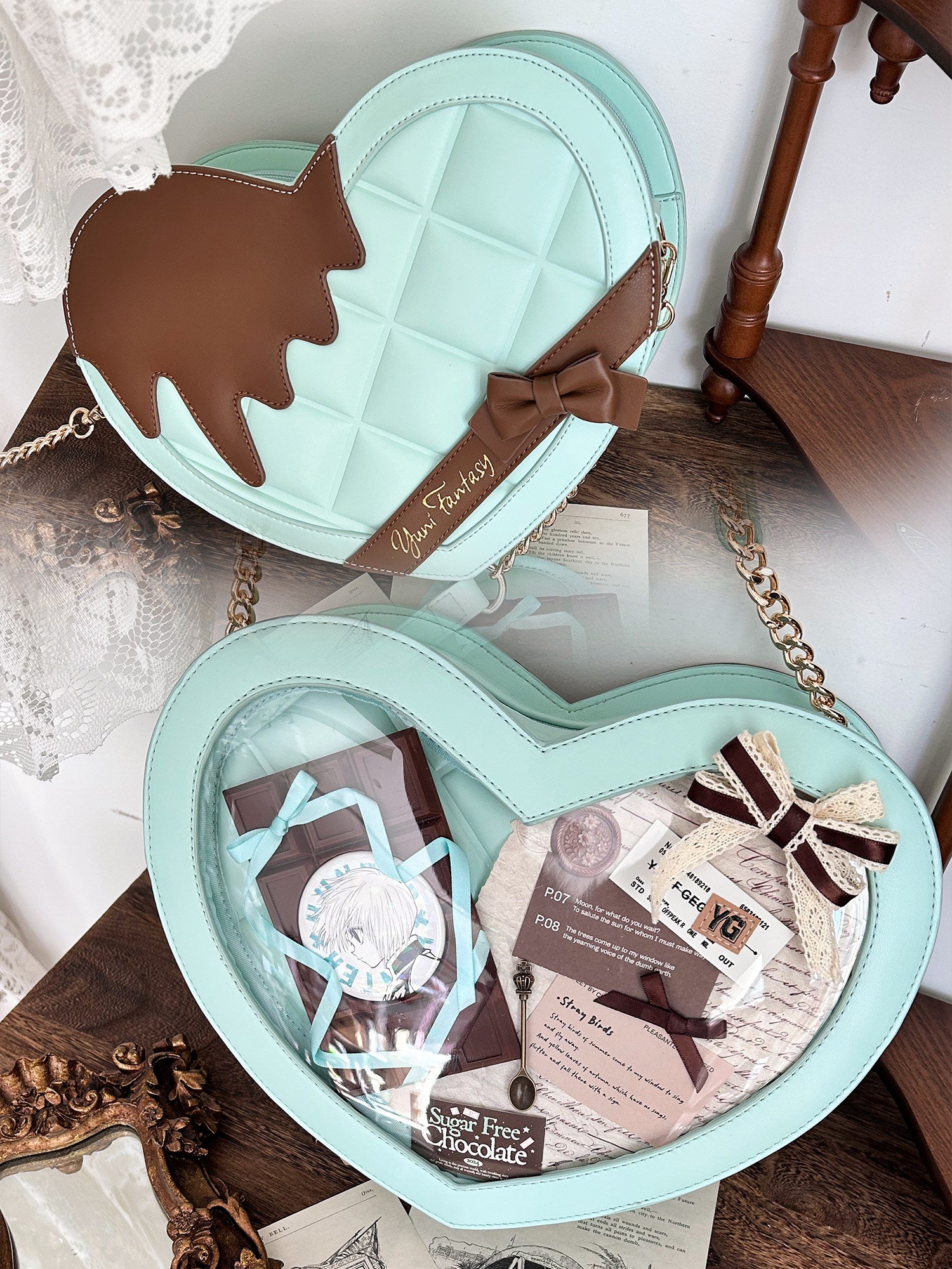 Yuni Fantasy Lolita Chocolate Heart Ita Shoulder Bag