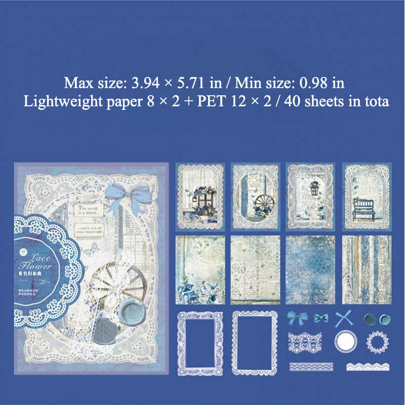 40 Sheets Background Paper Material Pack for Ita Frame Crafting