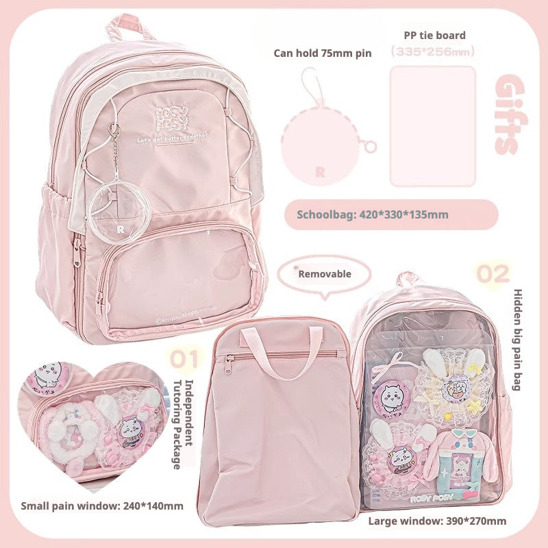 Cute Ita Backpack for School – Big Capacity for Dolls, Badges & Accessories