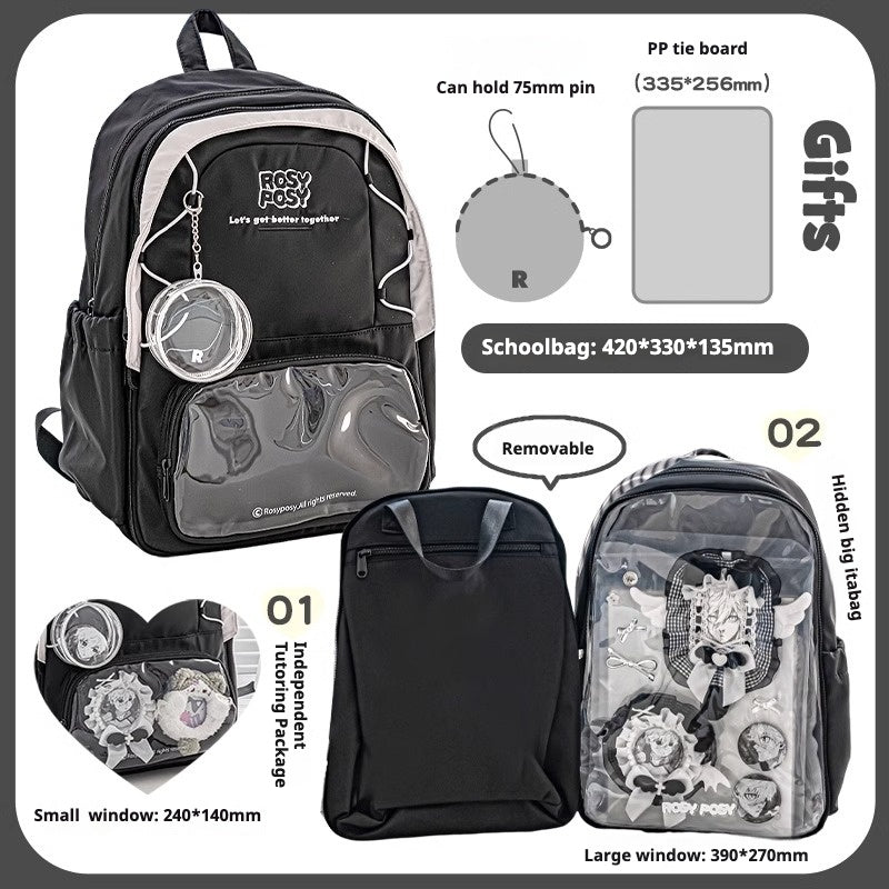 Cute Ita Backpack for School – Big Capacity for Dolls, Badges & Accessories