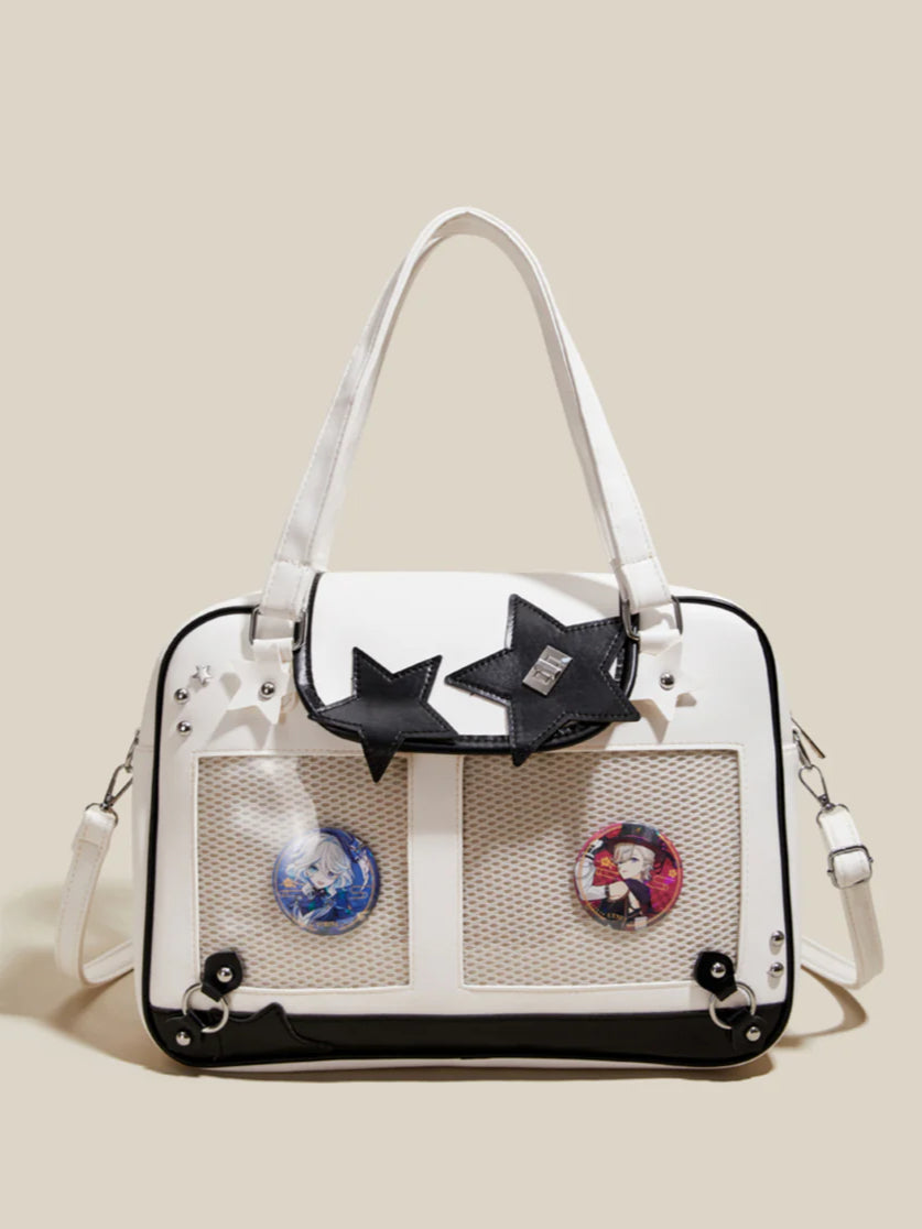 Large Capacity Cream Itabg Casual Student Commuter Shoulder Crossbody Bag