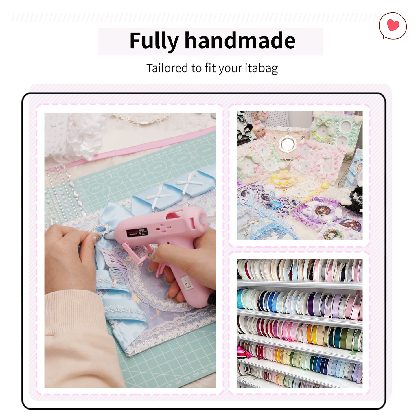 (Custom size) Summer Ribbon Itabag Display Insert — Original Handmade Ita Board