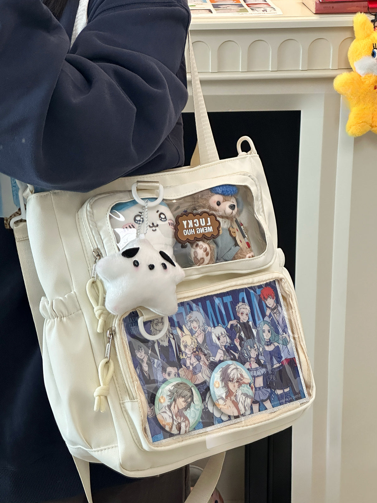Cute Large Ita Bag – Crossbody/Shoulder School Bag for Badges & Plush Toys