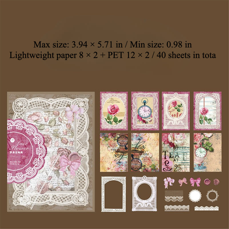 40 Sheets Background Paper Material Pack for Ita Frame Crafting