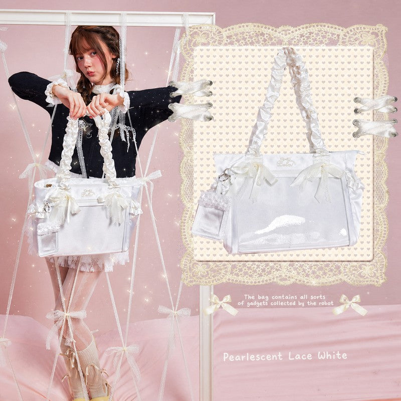 LOLA DESIGN Emily Satin Ita Bag with Bow