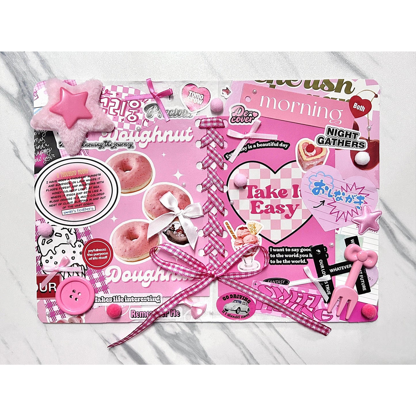 (Custom size) Summer Ribbon Itabag Display Insert — Original Handmade Ita Board