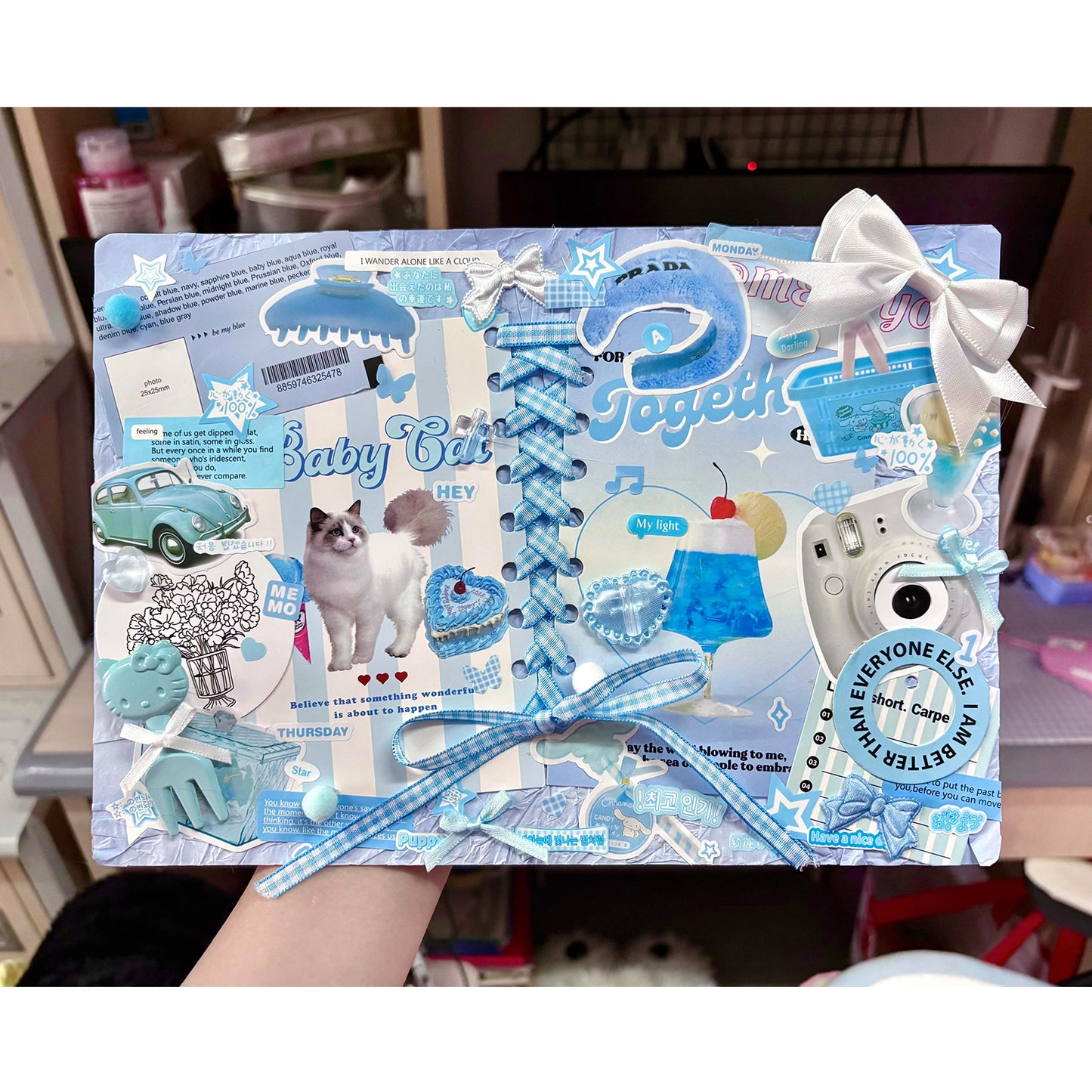 (Custom size) Summer Ribbon Itabag Display Insert — Original Handmade Ita Board