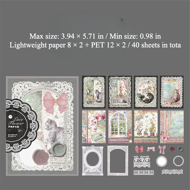 40 Sheets Background Paper Material Pack for Ita Frame Crafting