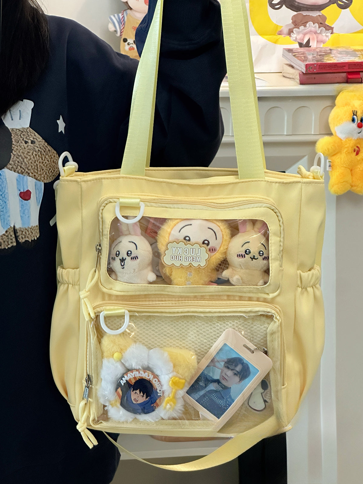 Cute Large Ita Bag – Crossbody/Shoulder School Bag for Badges & Plush Toys