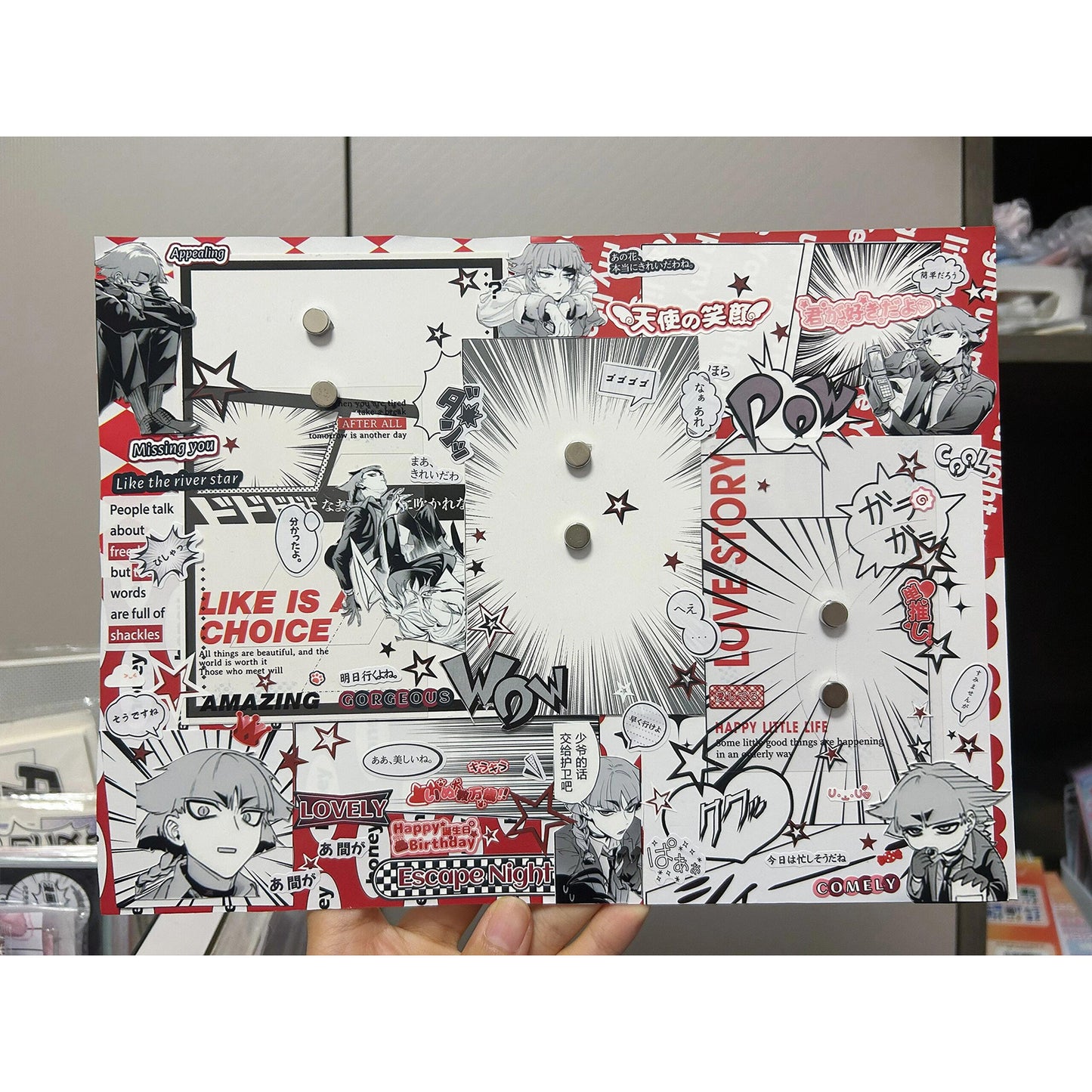 (Custom size) Manga Speech Bubble Itabag Insert — Fits 2 To 4 Badges Perfectly — Original Handmade Ita Board