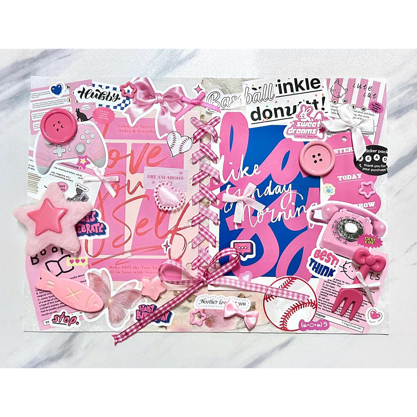 (Custom size) Summer Ribbon Itabag Display Insert — Original Handmade Ita Board