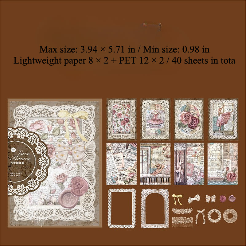 40 Sheets Background Paper Material Pack for Ita Frame Crafting