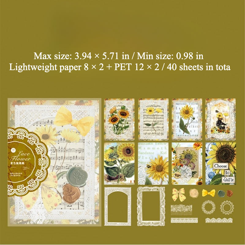 40 Sheets Background Paper Material Pack for Ita Frame Crafting