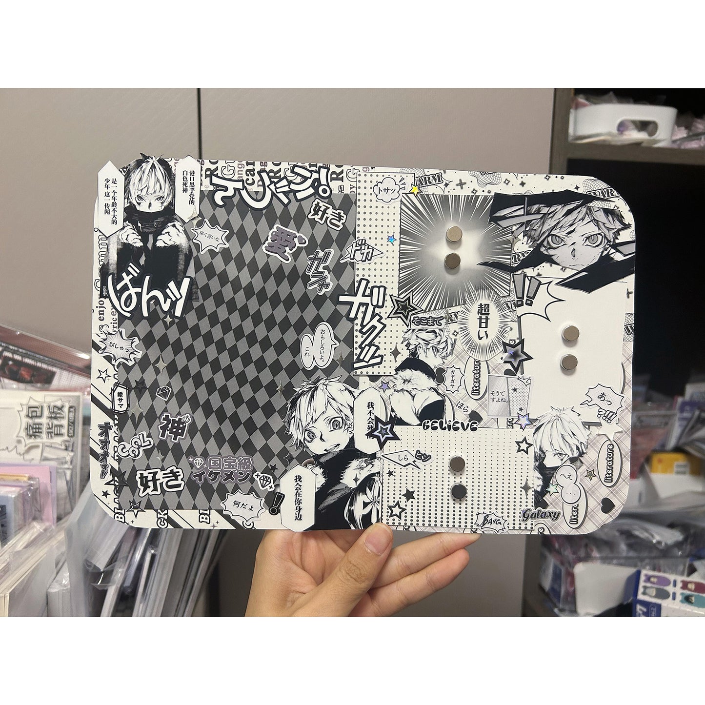 (Custom size) Manga Speech Bubble Itabag Insert — Fits 2 To 4 Badges Perfectly — Original Handmade Ita Board
