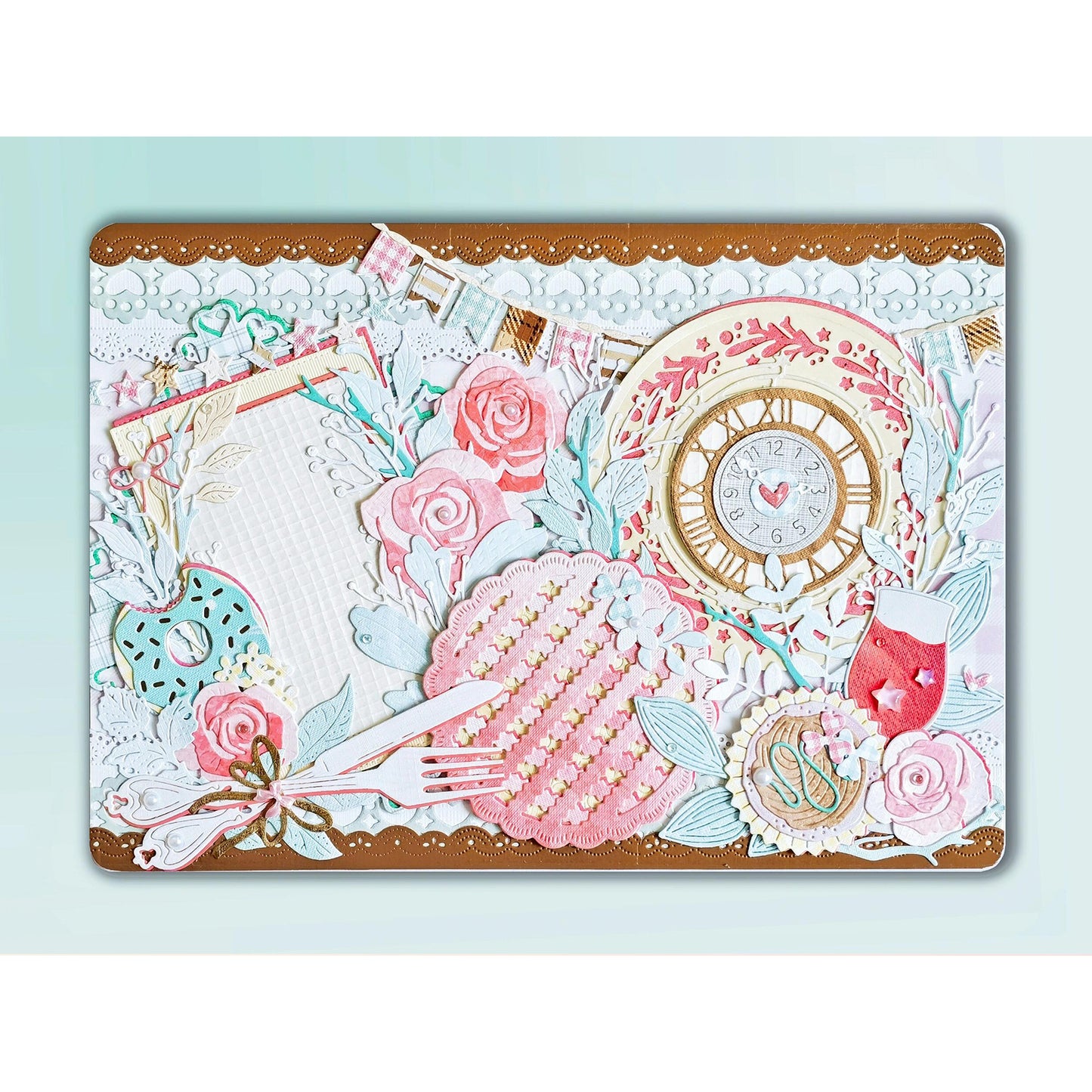 (Custom size) Garden Tea Time Itabag Insert — Holds Three Badges Perfectly — Original Handmade Ita Board