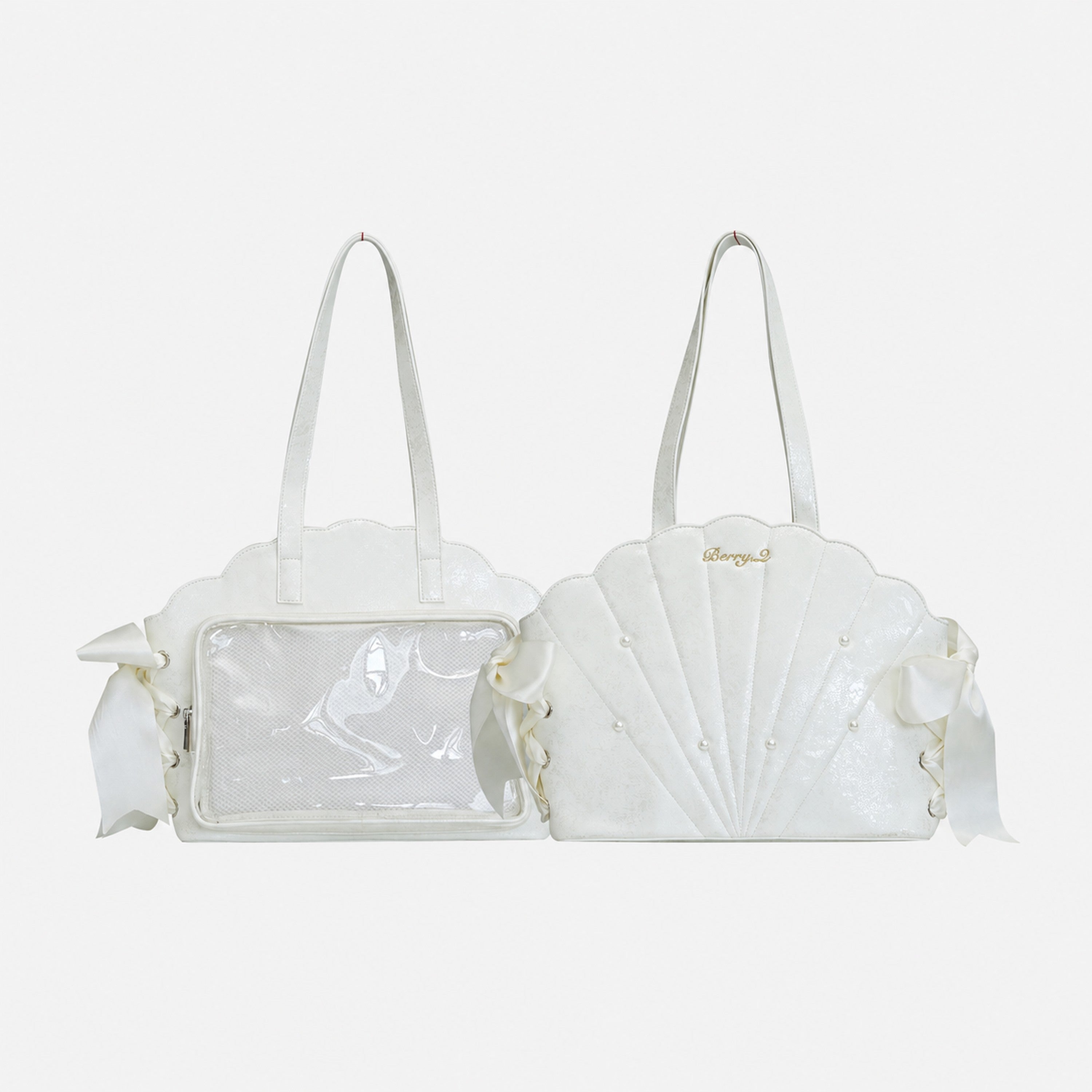 BerryQ Ariel Shell Ita Bag with Pearl Accents