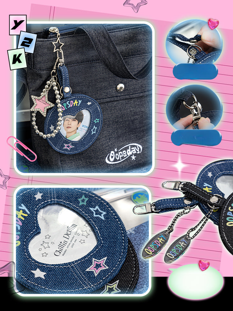 Denim DIY Badge Cover — Bag Charm & Keychain