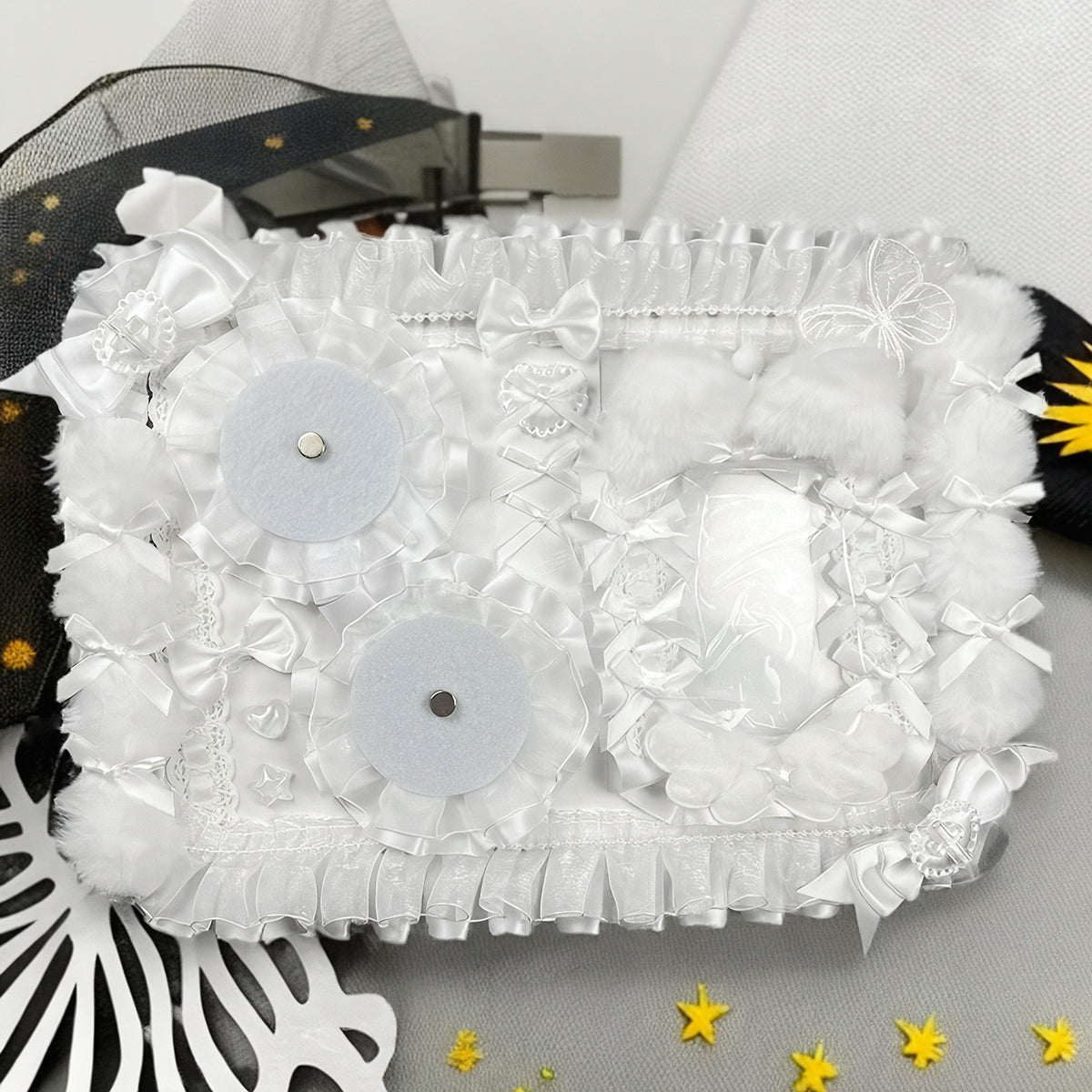 (Custom size) Enchanted Ribbon Itabag Display Insert - Holds 2 Badges and 1 Photocard Perfectly-Finished Ita Board Original Handmade