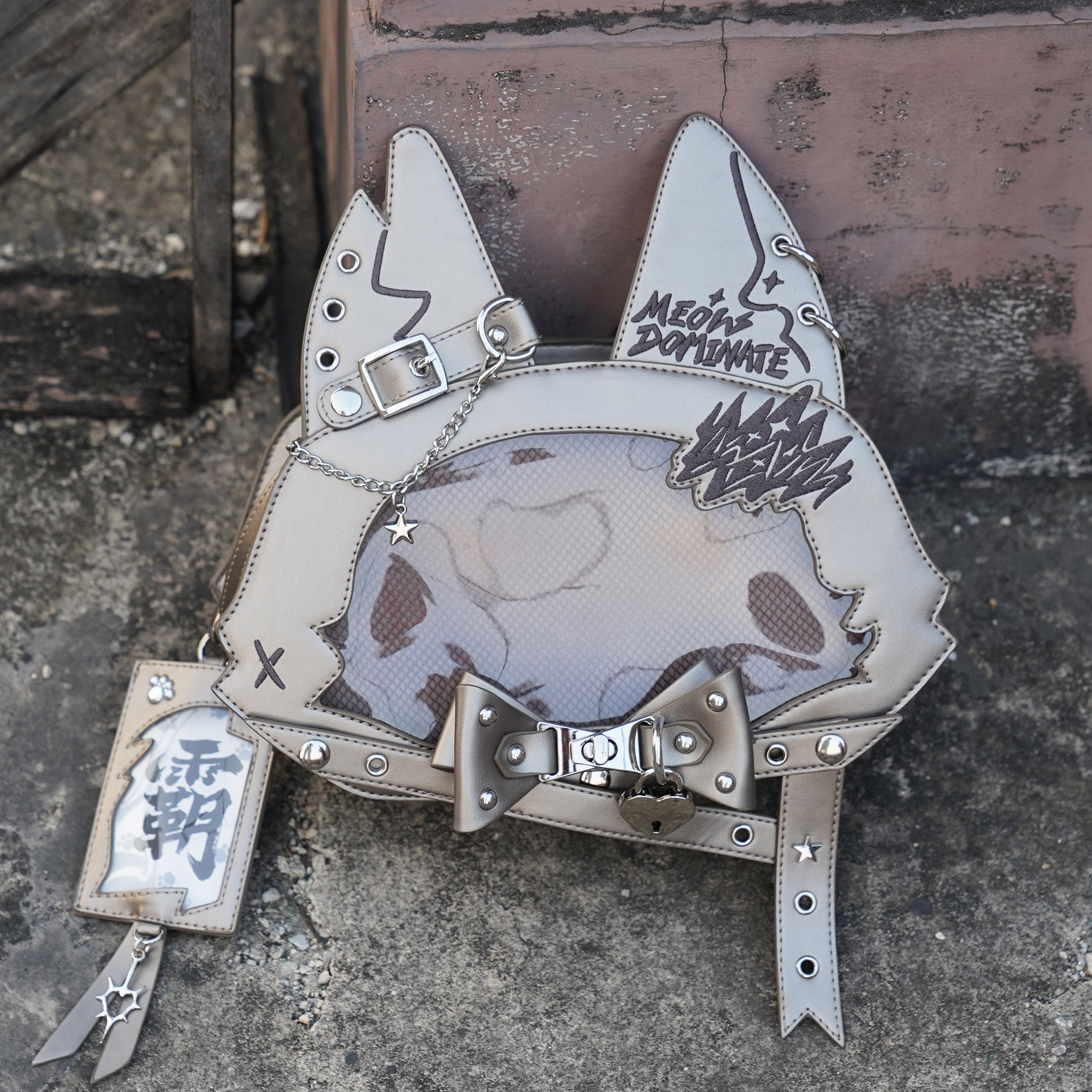Morning Glory Cat Ita Bag with Adjustable Strap Set