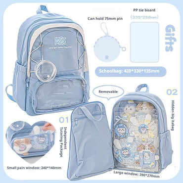 Cute Ita Backpack for School – Big Capacity for Dolls, Badges & Accessories