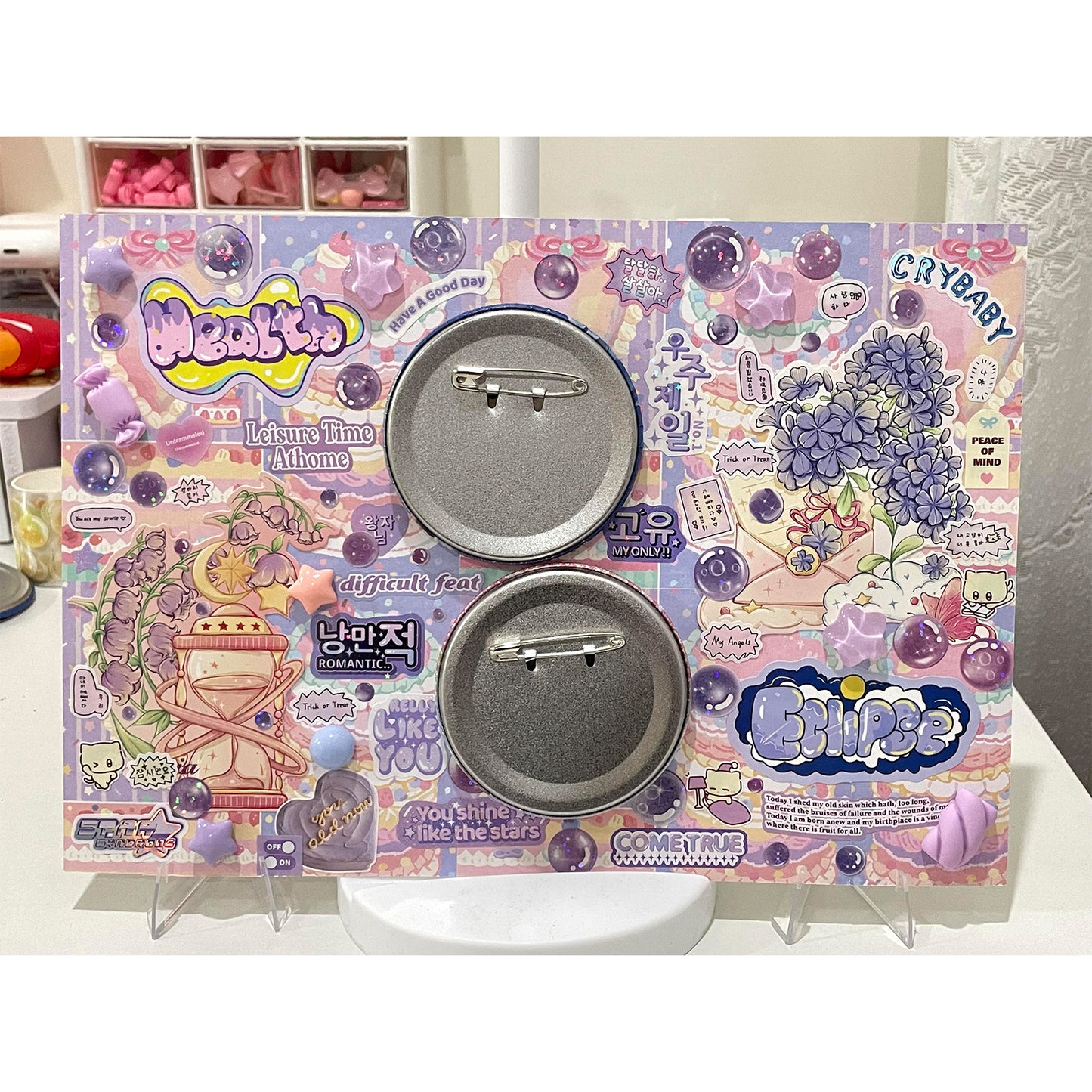Dopamine Dessert Itabag Display Insert — Holds Two Badges Perfectly — Original Handmade Ita Board