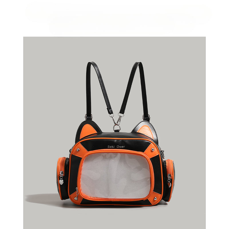 Cute cat two-dimensional comic show women's fashion trend backpack shoulder Itabag