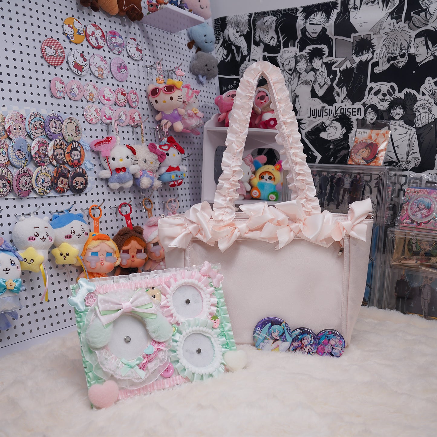 Miku’s Dreamy Ribbon Ita Bag – Handheld, Shoulder & Crossbody Pastel Display Tote