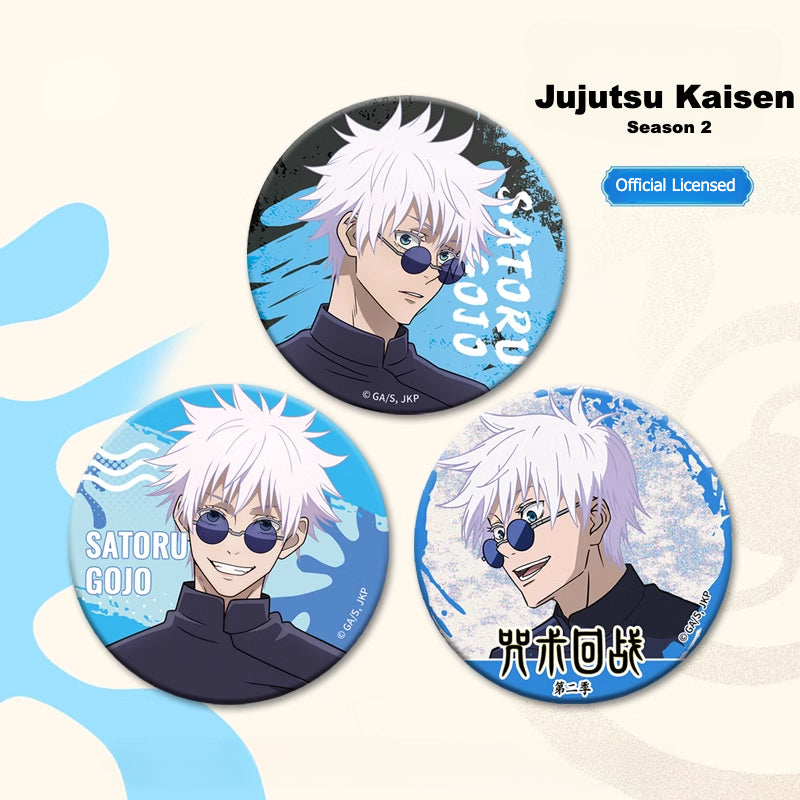 Licensed BOOMCOMIC Jujutsu Kaisen Satoru Gojo Reflective Badgers -22.8inches(58mm)- Season 2 Kaigyoku & Gyokusetsu Arc