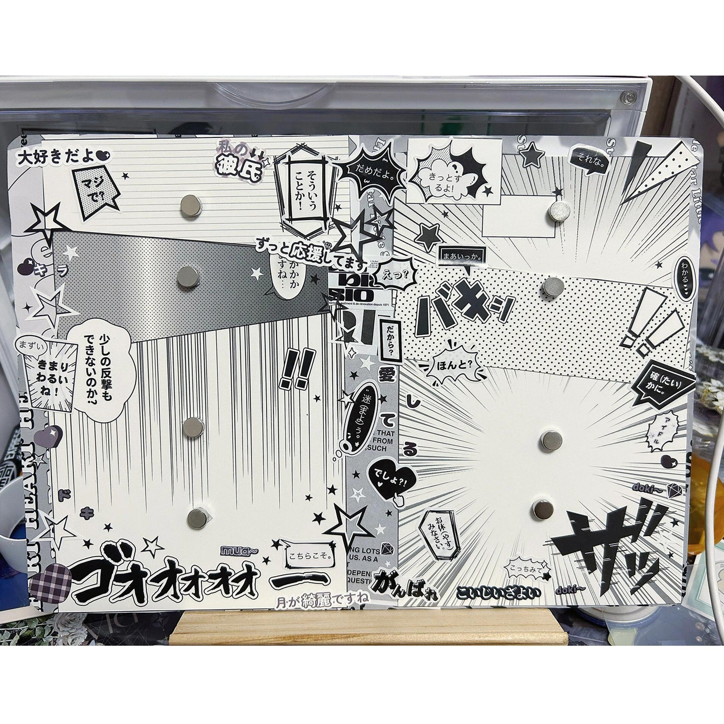 (Custom size) Manga Speech Bubble Itabag Insert — Fits 2 To 4 Badges Perfectly — Original Handmade Ita Board