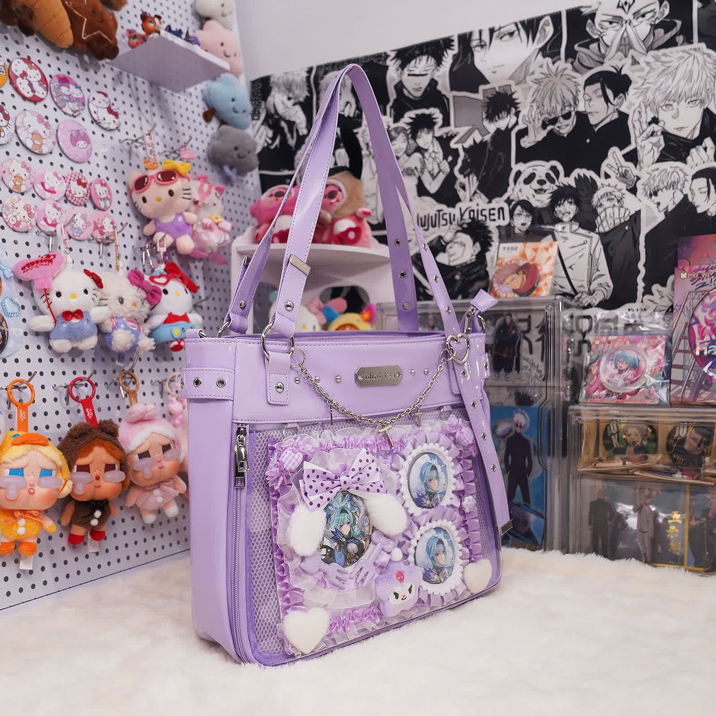 Eula’s Plush Garden Ita Bag– Spacious Tote and Crossbody with Curated Display Set
