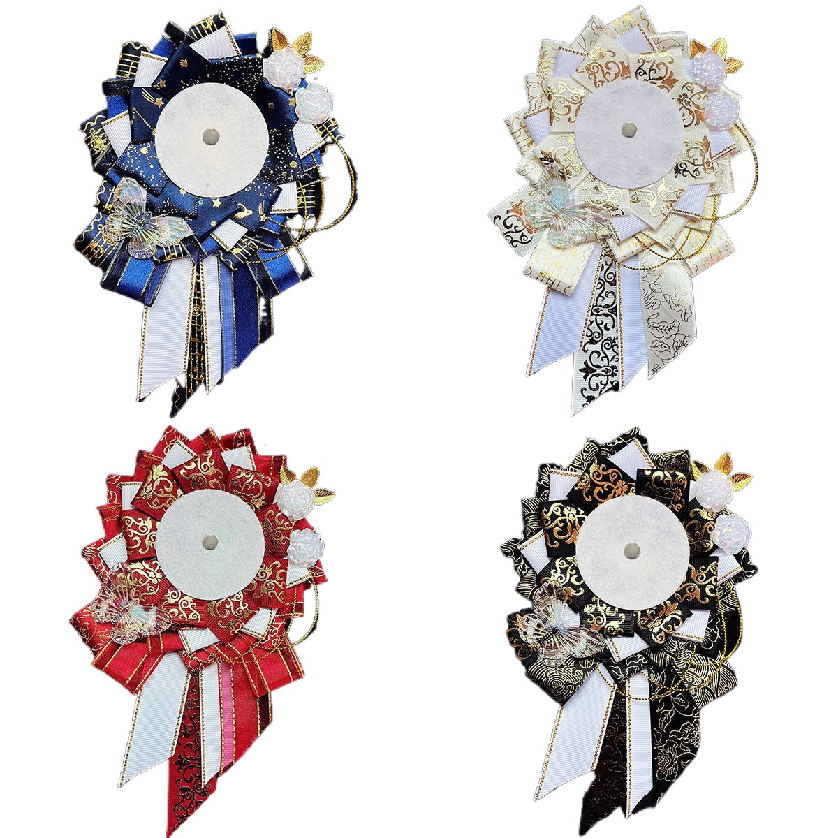 Handmade Blooming Flowers Badge Holder – Ita Bag Decoration Base for 2.28-2.95 inch (58mm-75mm) Badges