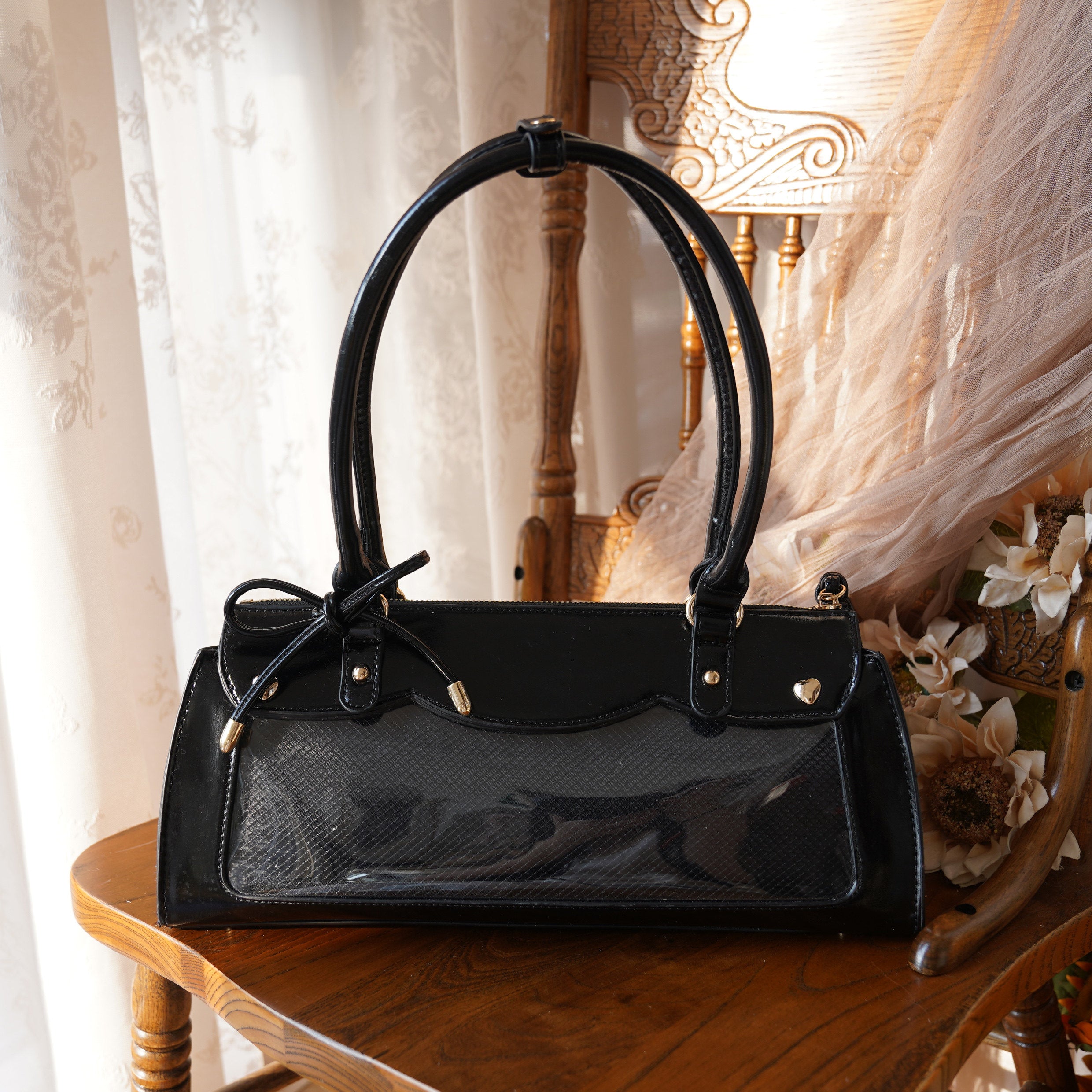 Morning Glory Structured Ita Shoulder Bag with Insert Board