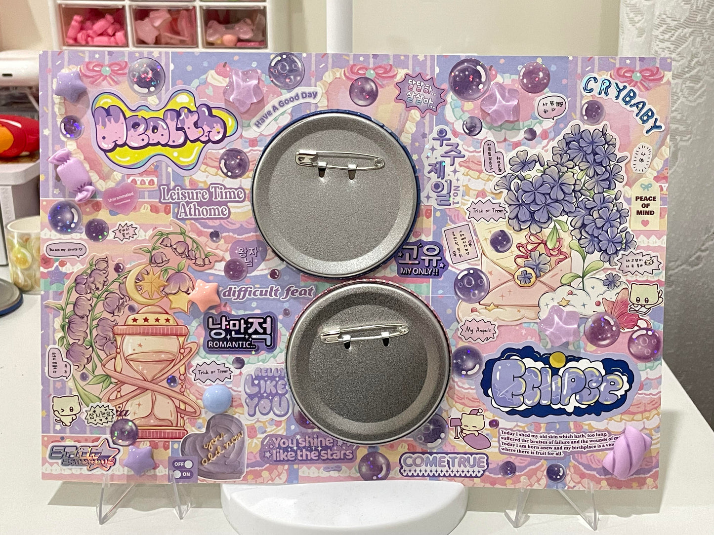 Dopamine Dessert Itabag Display Insert — Holds Two Badges Perfectly — Original Handmade Ita Board