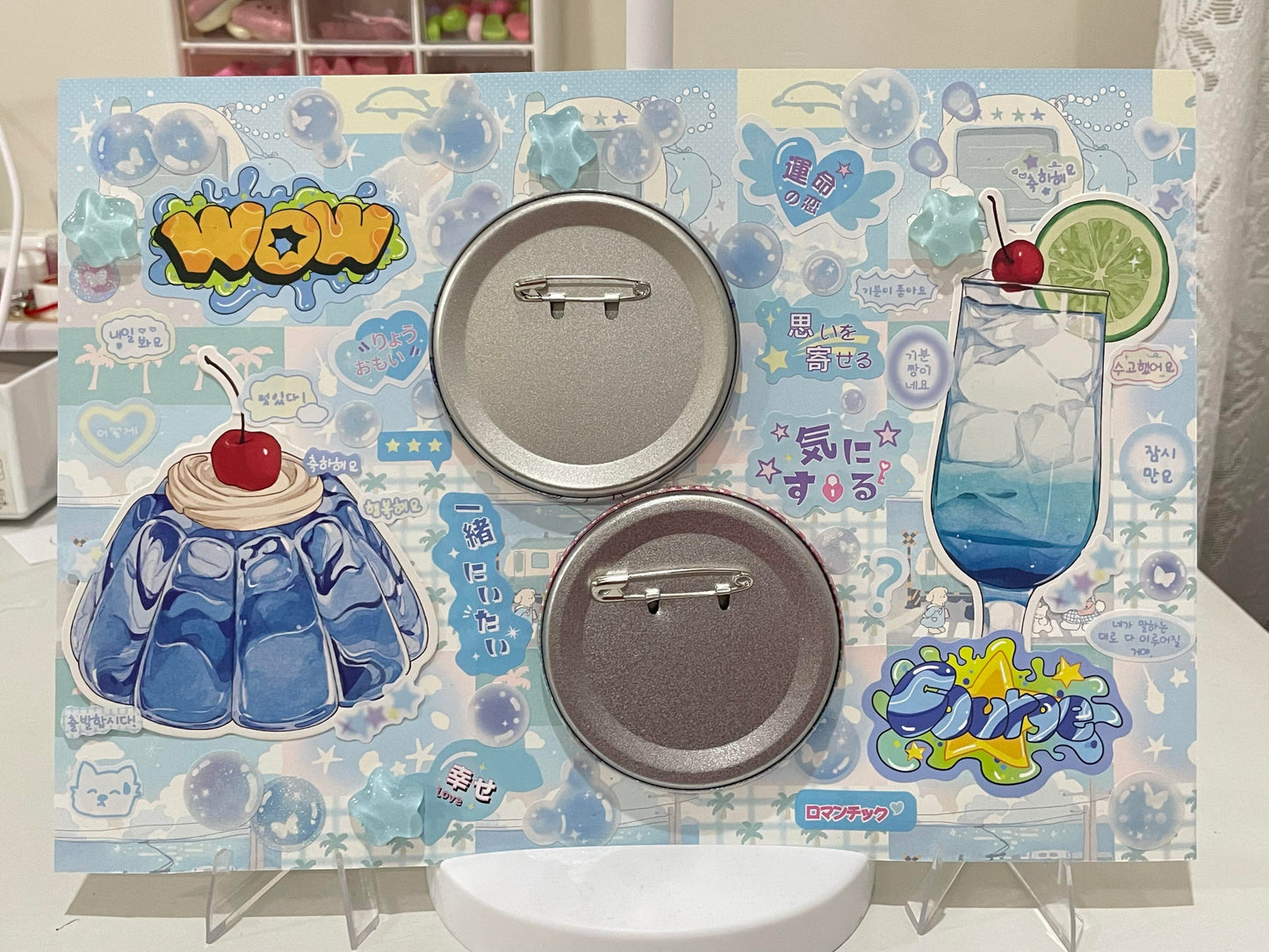 Dopamine Dessert Itabag Display Insert — Holds Two Badges Perfectly — Original Handmade Ita Board