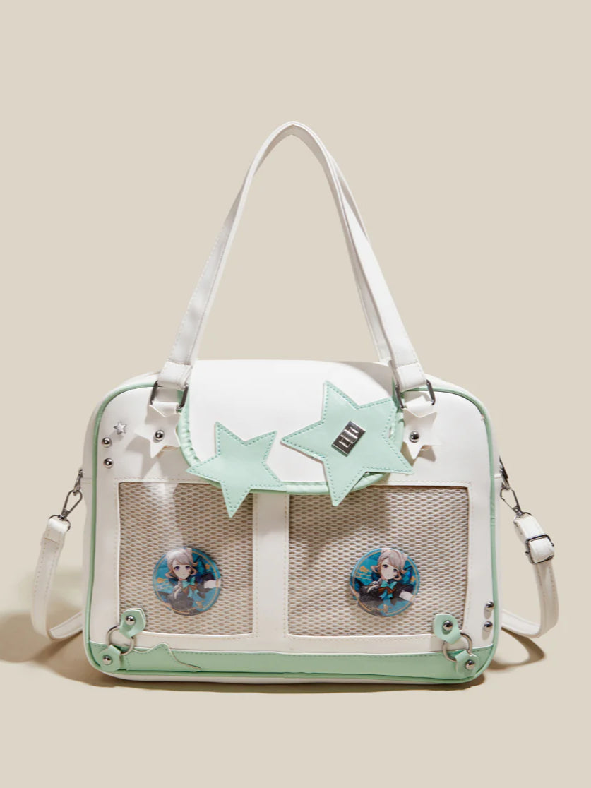 Large Capacity Cream Itabg Casual Student Commuter Shoulder Crossbody Bag