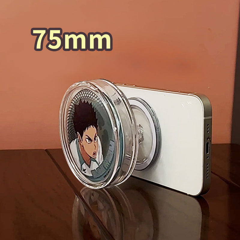 Magnetic Phone Stand with Rotating Badge Display