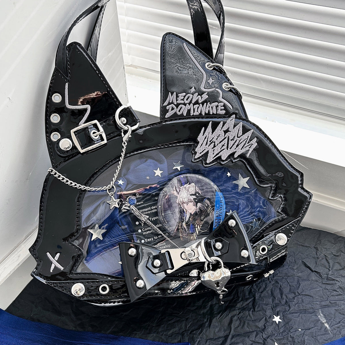 Morning Glory Cat Ita Bag with Adjustable Strap Set