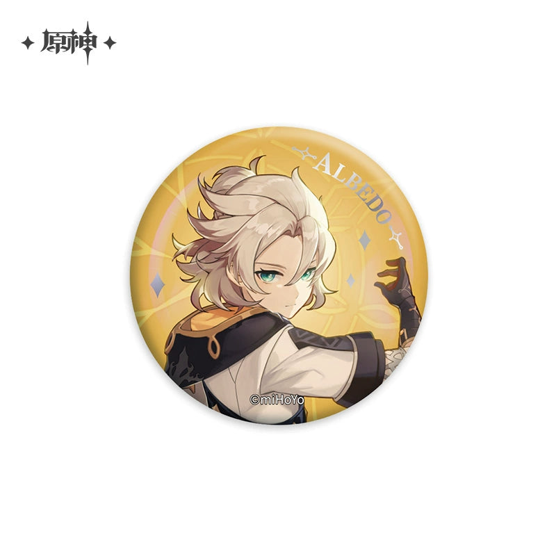 Lisenced Genshin Impact Character Illustration Series Badge – 2.28inches(58mm) – Xiao & Albedo