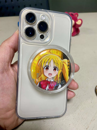 Magnetic Phone Stand with Rotating Badge Display