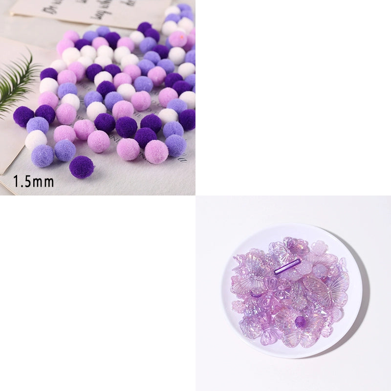 30 Pom-Poms and 50 Baroque Style Small Decorations – Perfect for Crafts and DIY Projects