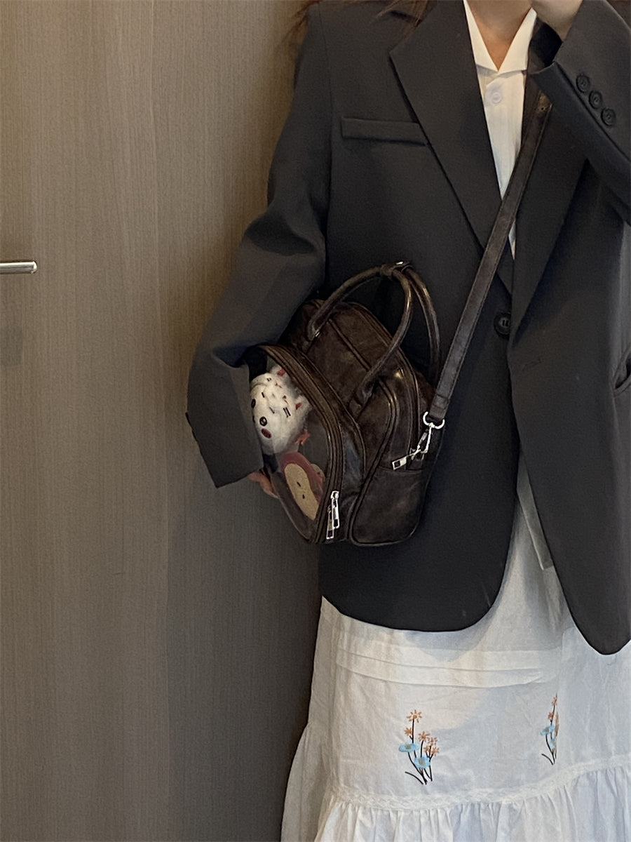 Stylish Brown-Tone Ita Backpack – Anime-Inspired Plushie Bag for Daily & Commuter Use