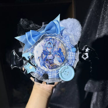 Handmade Demon Cat Feast Badge Holder – Ita Bag Decoration Base for 2.28-2.95 inch (58mm-75mm) Badges