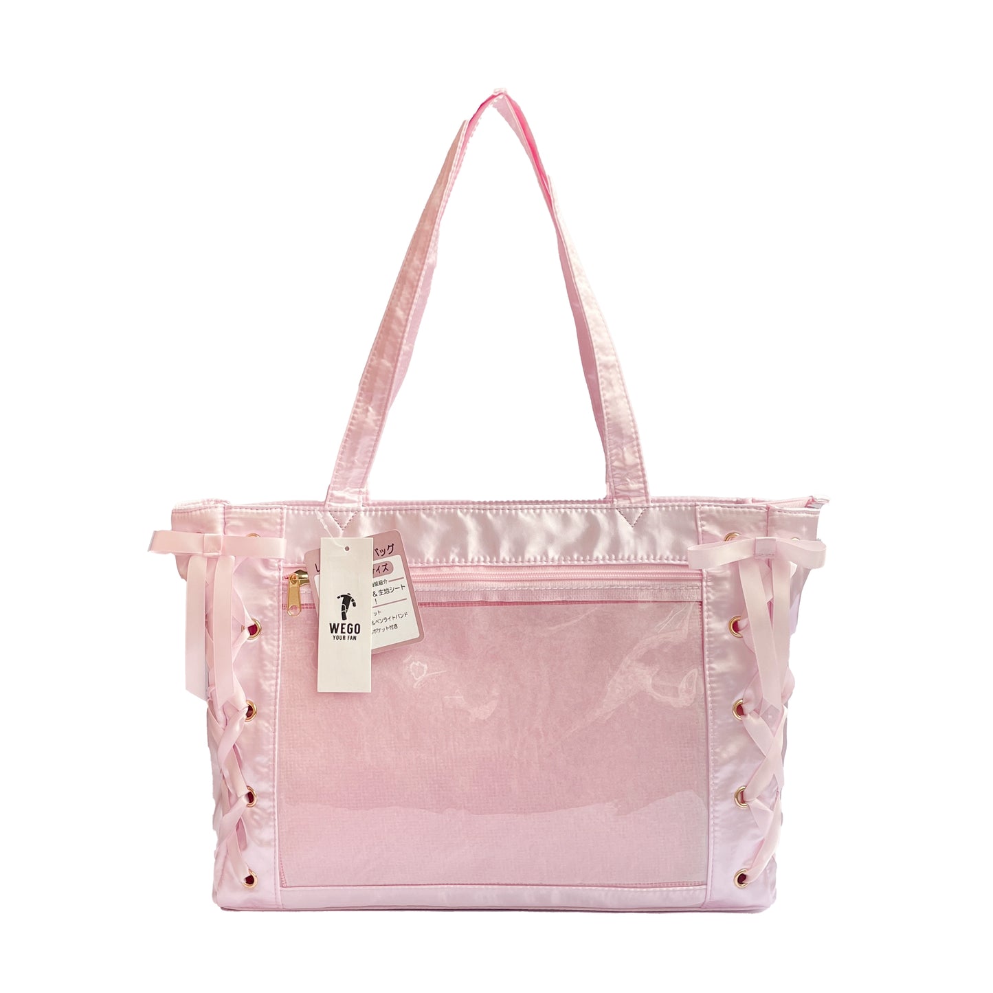 Japanese WEGO Satin Ita Bag – Large Capacity Commuter Bag with Ribbons