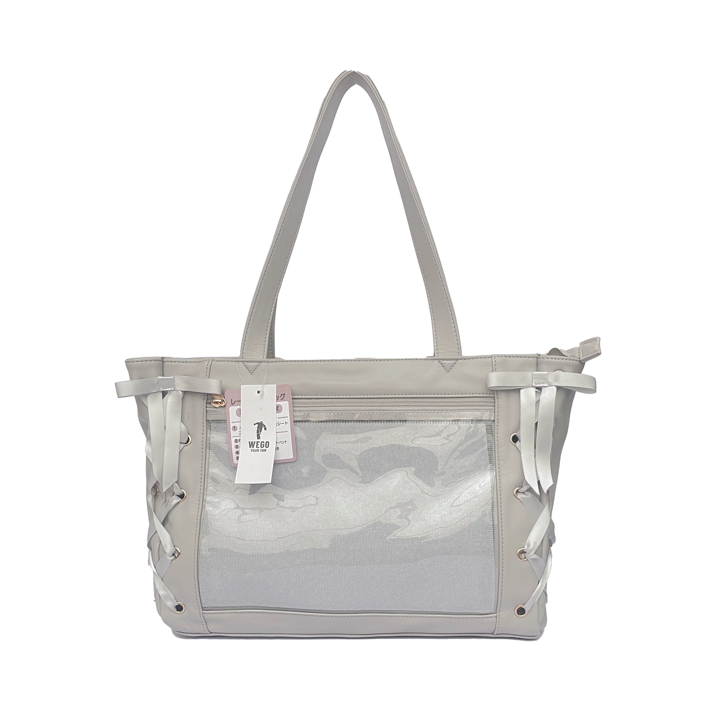 Japanese WEGO Satin Ita Bag – Large Capacity Commuter Bag with Ribbons