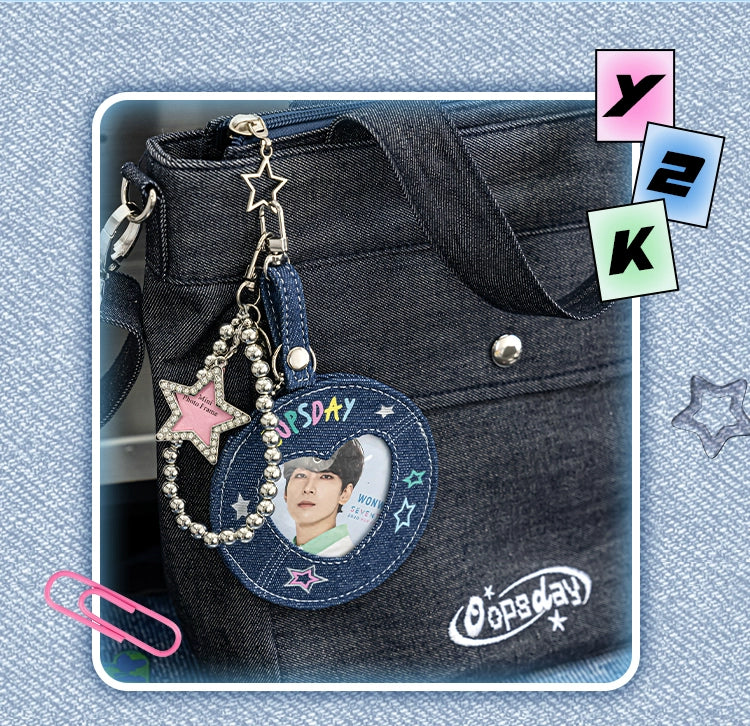 Denim DIY Badge Cover — Bag Charm & Keychain