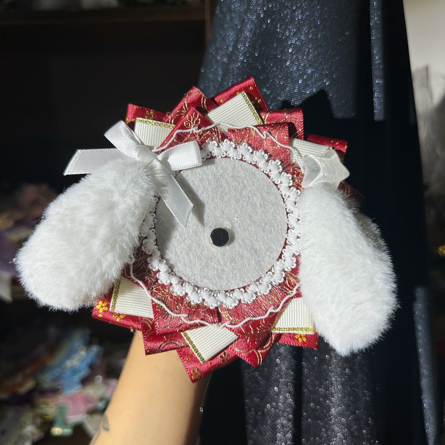 Handmade Cute Dog Badge Holder – Ita Bag Decoration Base for 2.28-2.95 inch (58mm-75mm) Badges
