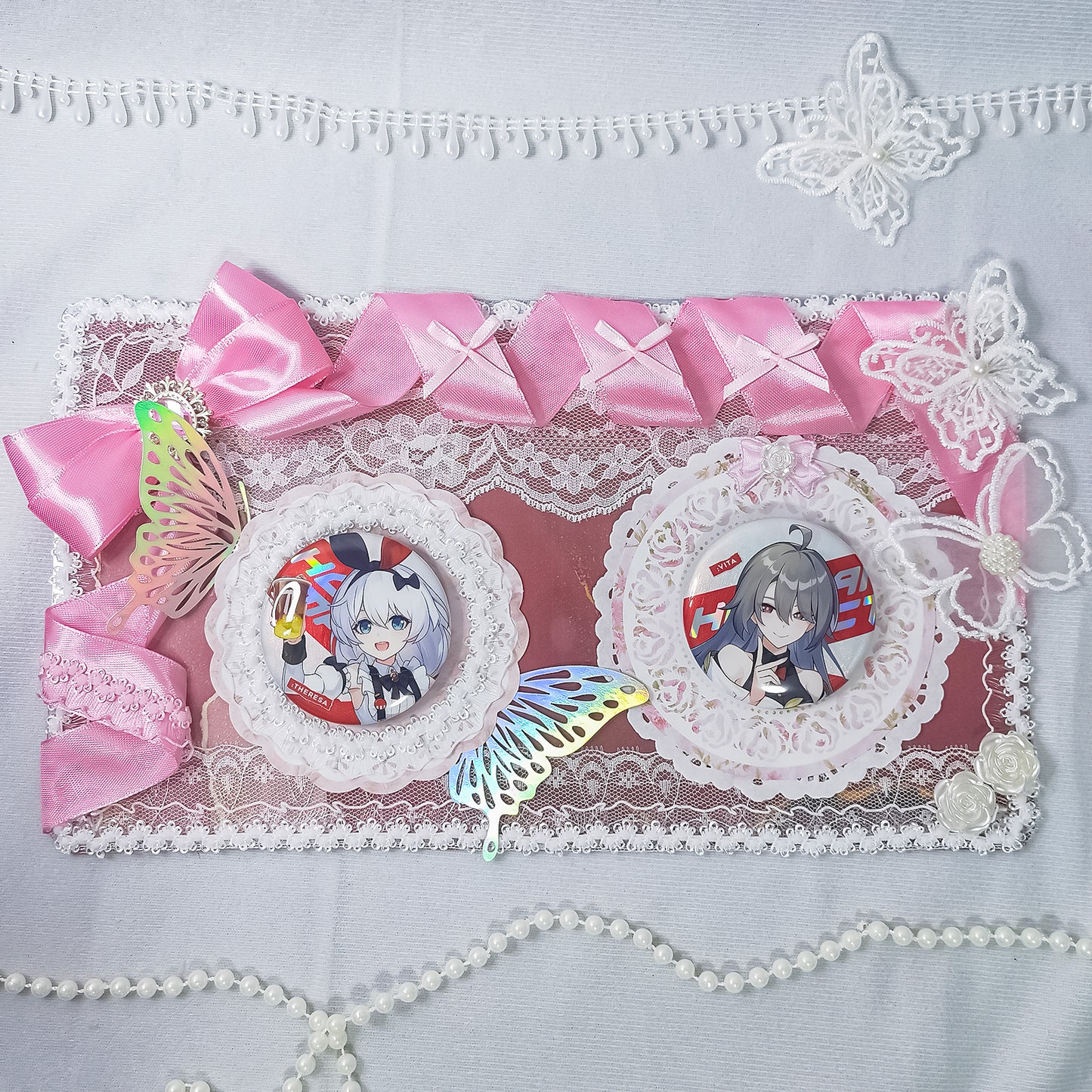 Fairy Garden Itabag Display Insert - Holds 2 Badges perfectly-Pre-made Ita Board Original Handmade